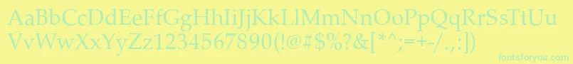 Police PalladioRegular – polices vertes sur fond jaune
