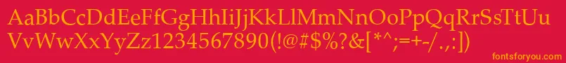 PalladioRegular Font – Orange Fonts on Red Background