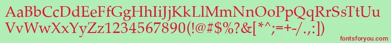 PalladioRegular Font – Red Fonts on Green Background