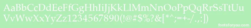 フォントPalladioRegular – 緑の背景に白い文字