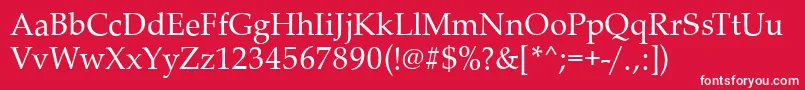 PalladioRegular-Schriftart – Weiße Schriften auf rotem Hintergrund