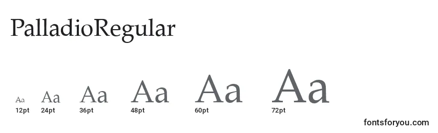 PalladioRegular Font Sizes