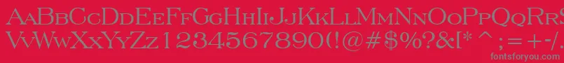 Engrvrn Font – Gray Fonts on Red Background