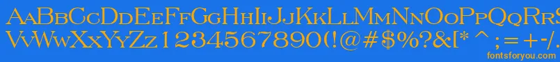 Engrvrn Font – Orange Fonts on Blue Background