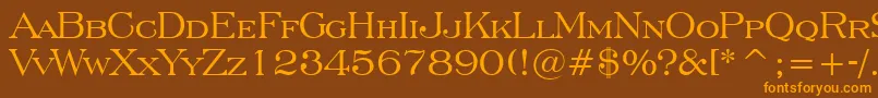 Engrvrn Font – Orange Fonts on Brown Background
