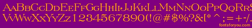 Engrvrn Font – Orange Fonts on Purple Background