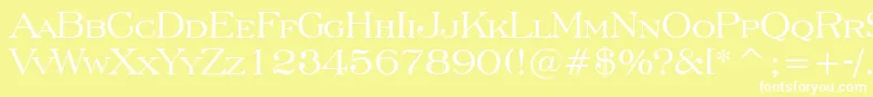 Engrvrn Font – White Fonts on Yellow Background