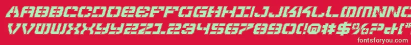 Fonte VyperProItalic – fontes verdes em um fundo vermelho