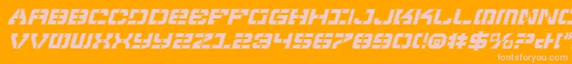 VyperProItalic-fontti – vaaleanpunaiset fontit oranssilla taustalla