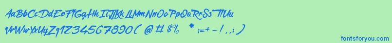 CaptainRedemption Font – Blue Fonts on Green Background