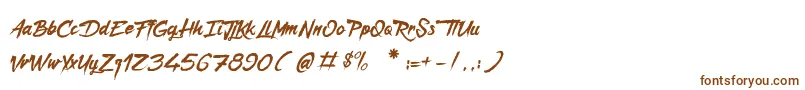 CaptainRedemption-fontti – ruskeat fontit valkoisella taustalla
