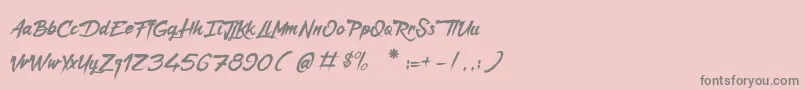 Fonte CaptainRedemption – fontes cinzas em um fundo rosa