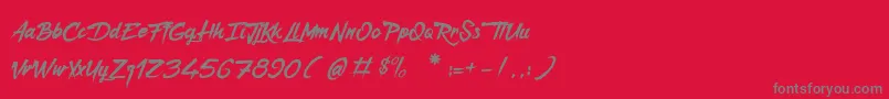 Fonte CaptainRedemption – fontes cinzas em um fundo vermelho