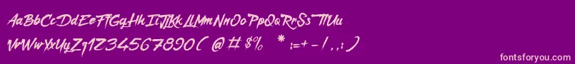 Fonte CaptainRedemption – fontes rosa em um fundo violeta