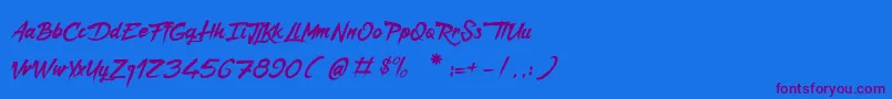 Fonte CaptainRedemption – fontes roxas em um fundo azul