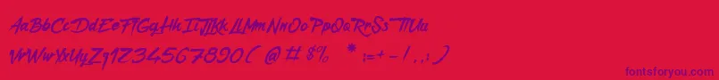Police CaptainRedemption – polices violettes sur fond rouge