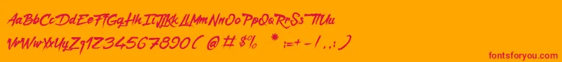 Шрифт CaptainRedemption – красные шрифты на оранжевом фоне