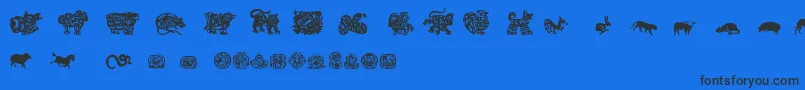 More about ChineseZodiacTfb Font ChineseZodiacTfb Font – Black Fonts on Blue Background