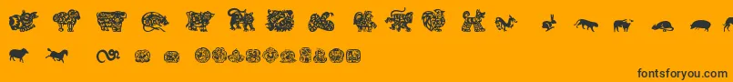 ChineseZodiacTfb Font – Black Fonts on Orange Background