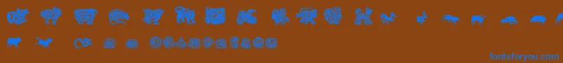 ChineseZodiacTfb Font – Blue Fonts on Brown Background