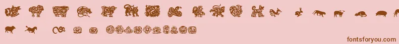 ChineseZodiacTfb Font – Brown Fonts on Pink Background