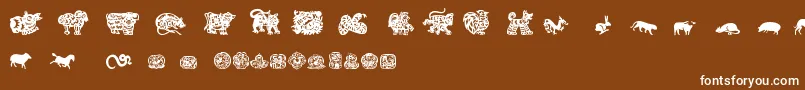 ChineseZodiacTfb Font – White Fonts on Brown Background