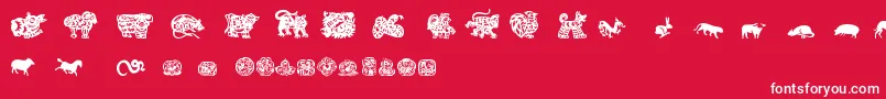 ChineseZodiacTfb Font – White Fonts on Red Background