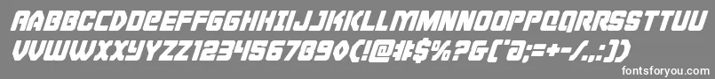 フォントCyborgroostersuperital – 灰色の背景に白い文字