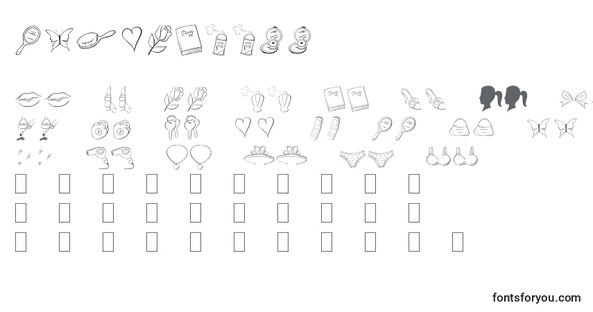 Czcionka PrincessTt – alfabet, cyfry, specjalne znaki
