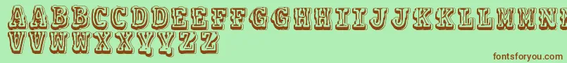 Vtks Colagem Font – Brown Fonts on Green Background