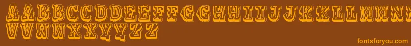 Vtks Colagem Font – Orange Fonts on Brown Background