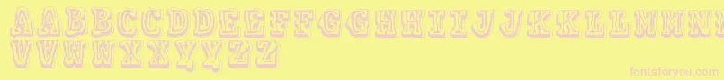 Vtks Colagem Font – Pink Fonts on Yellow Background