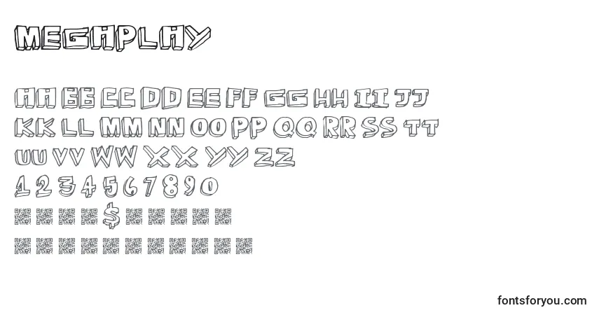 Czcionka Megaplay – alfabet, cyfry, specjalne znaki