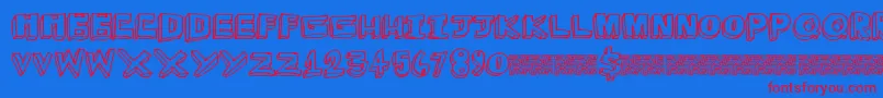 Megaplay Font – Red Fonts on Blue Background