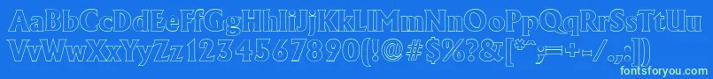 AdelonoutlineXboldRegular Font – Green Fonts on Blue Background