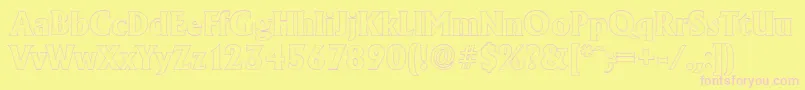 AdelonoutlineXboldRegular Font – Pink Fonts on Yellow Background