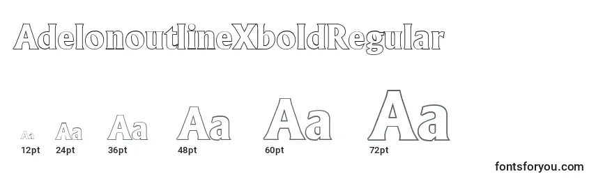 Размеры шрифта AdelonoutlineXboldRegular