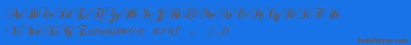 Copyistc-fontti – ruskeat fontit sinisellä taustalla