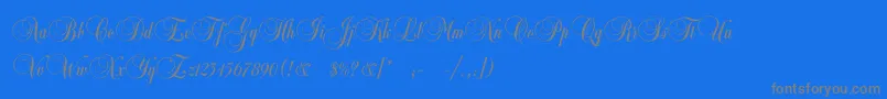 Copyistc-fontti – harmaat kirjasimet sinisellä taustalla