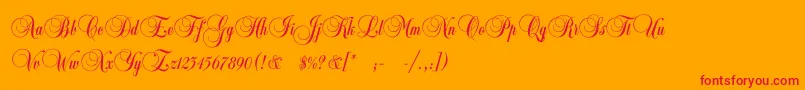 フォントCopyistc – オレンジの背景に赤い文字