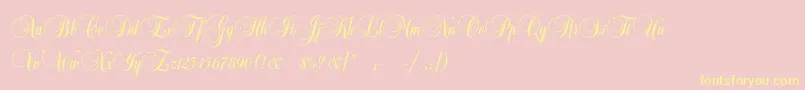 Weitere Informationen zur Copyistc-Schriftart Copyistc-Schriftart – Gelbe Schriften auf rosa Hintergrund