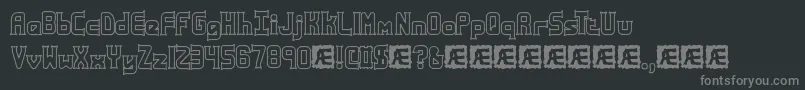 Ataxiao-fontti – harmaat kirjasimet mustalla taustalla