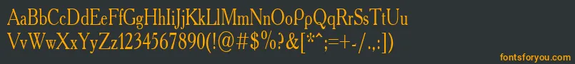 フォントAcademy75n – 黒い背景にオレンジの文字