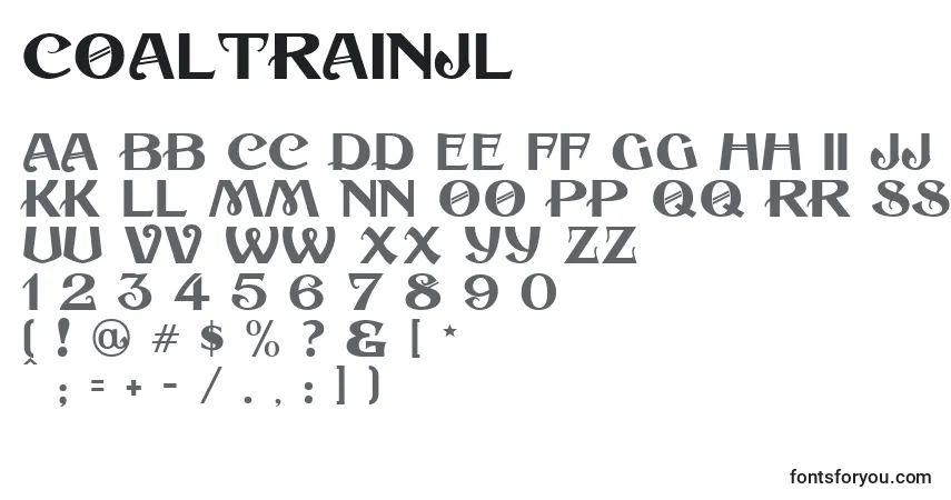 Schriftart CoalTrainJl – Alphabet, Zahlen, spezielle Symbole