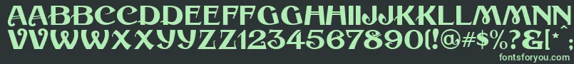 フォントCoalTrainJl – 黒い背景に緑の文字