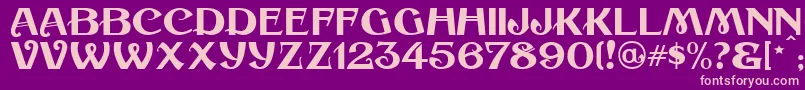 CoalTrainJl-Schriftart – Rosa Schriften auf violettem Hintergrund