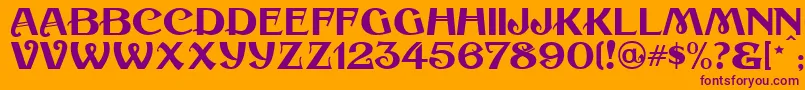 CoalTrainJl Font – Purple Fonts on Orange Background