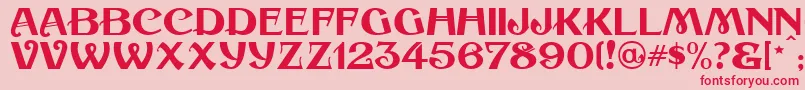 フォントCoalTrainJl – ピンクの背景に赤い文字
