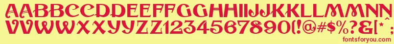 CoalTrainJl Font – Red Fonts on Yellow Background