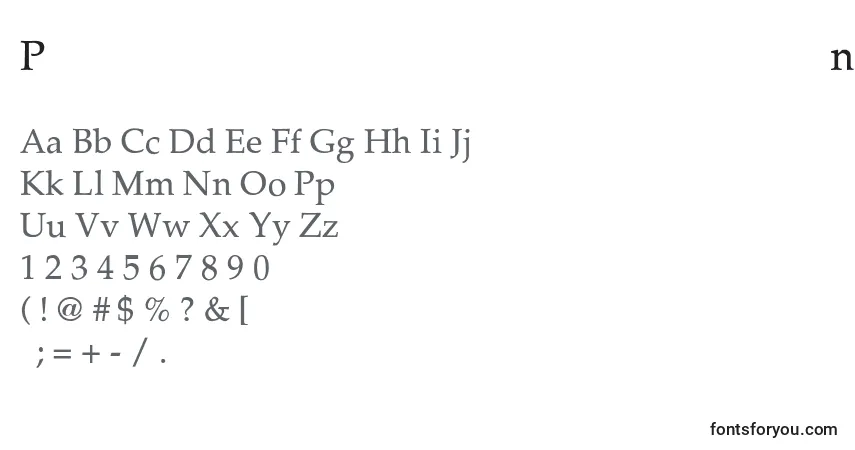 A fonte PalladiumThin – alfabeto, números, caracteres especiais